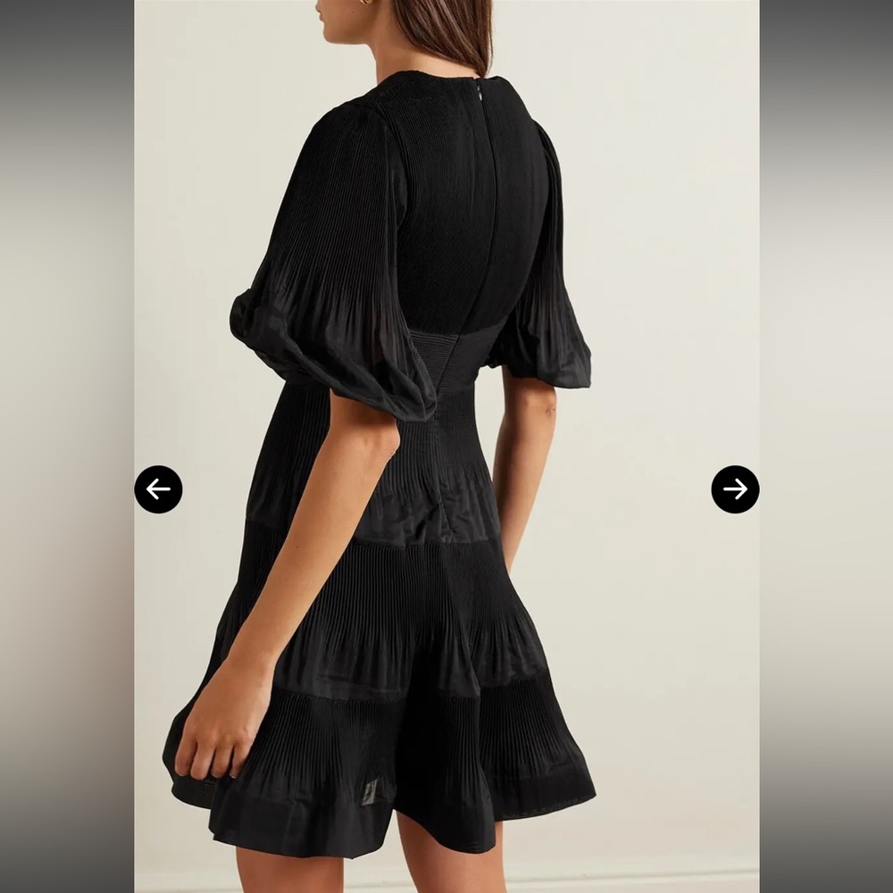 Zimmermann pleated mini dress. Black. Size 0P. US 2P. New with tags. - Picture 2 of 14